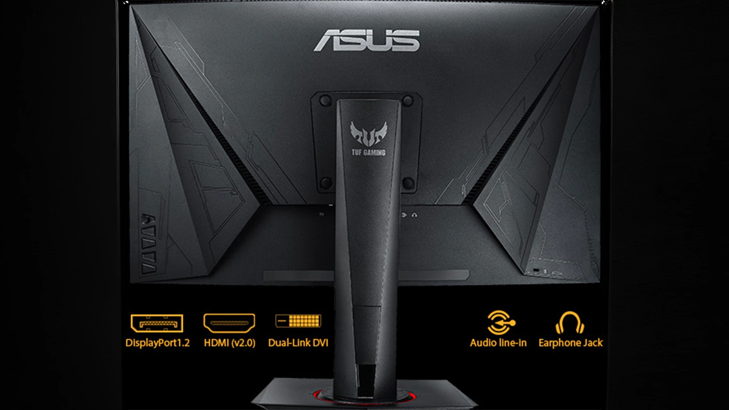 Porty na zadnej strane monitora ASUS TUF Gaming VG27VQ