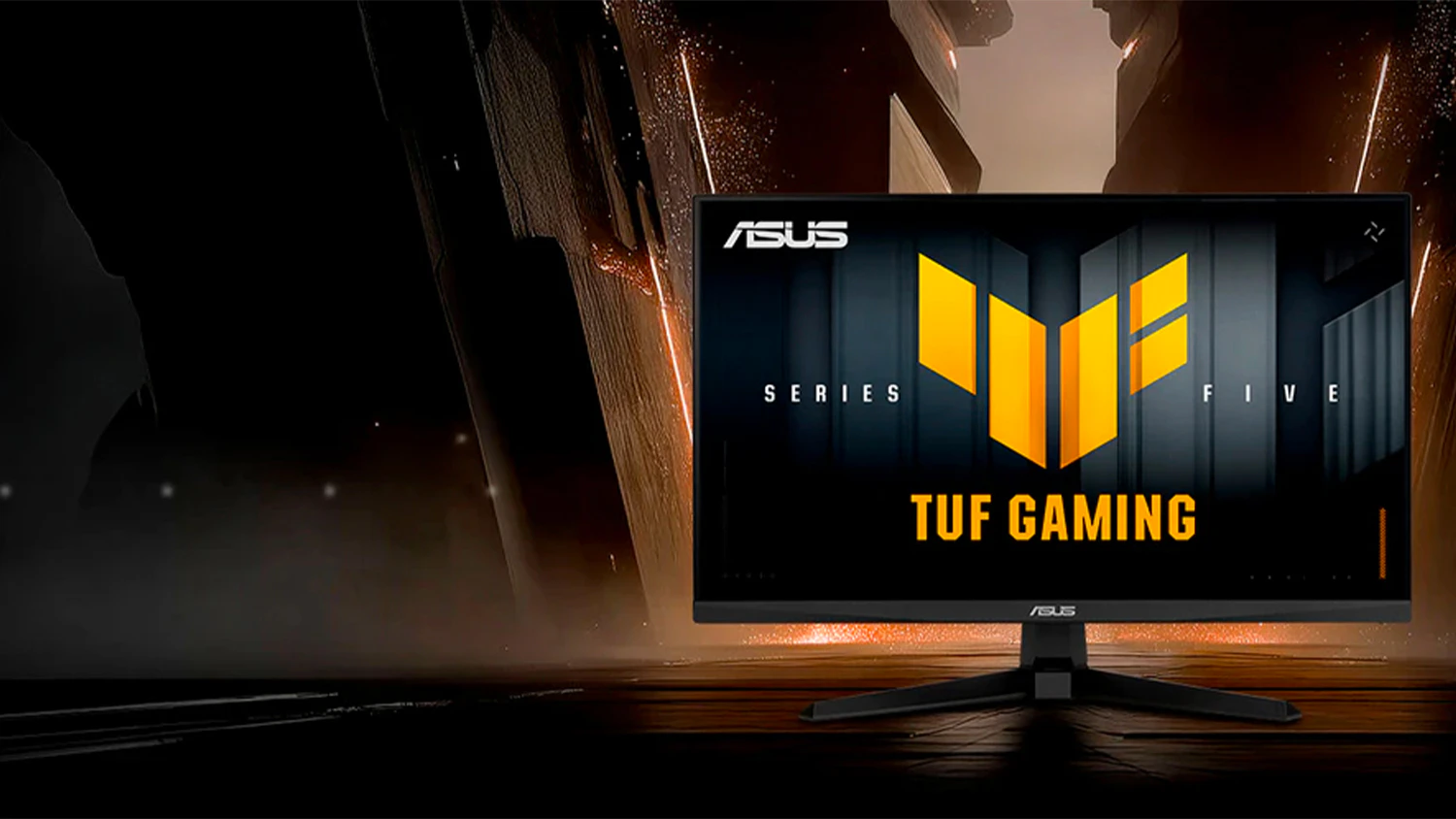 Hern&yacute; monitor ASUS TUF Gaming Series 5 VG249QM5A na grafike jaskyne