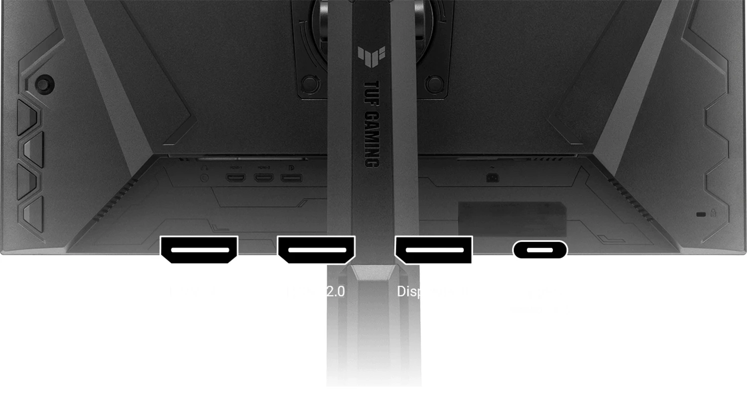 Porty na zadnej strane monitora ASUS TUF Gaming Series 5 VG27AQL5A