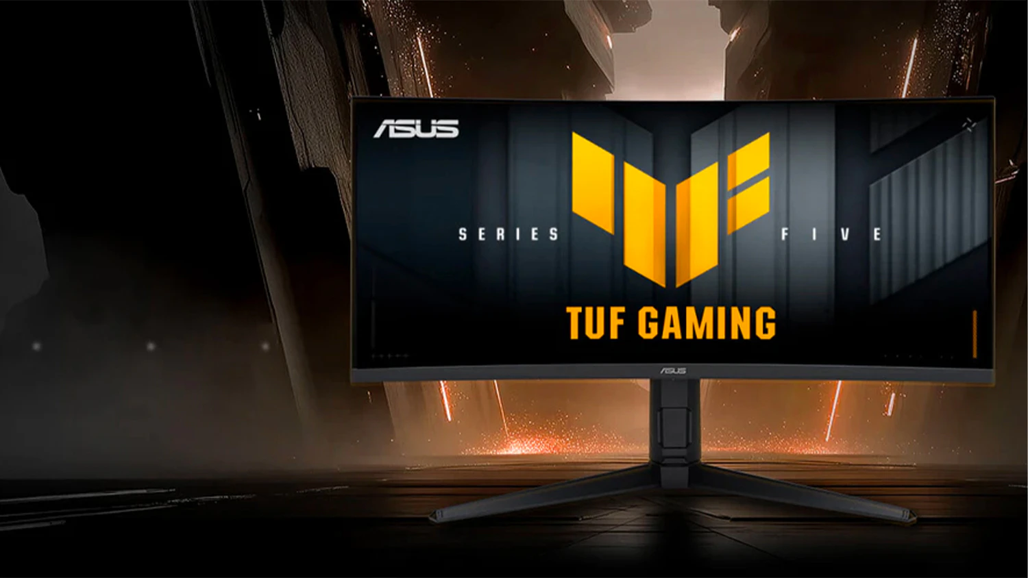 Hern&iacute; monitor ASUS TUF Gaming Series 5 VG34WQML5A na grafice jeskyně