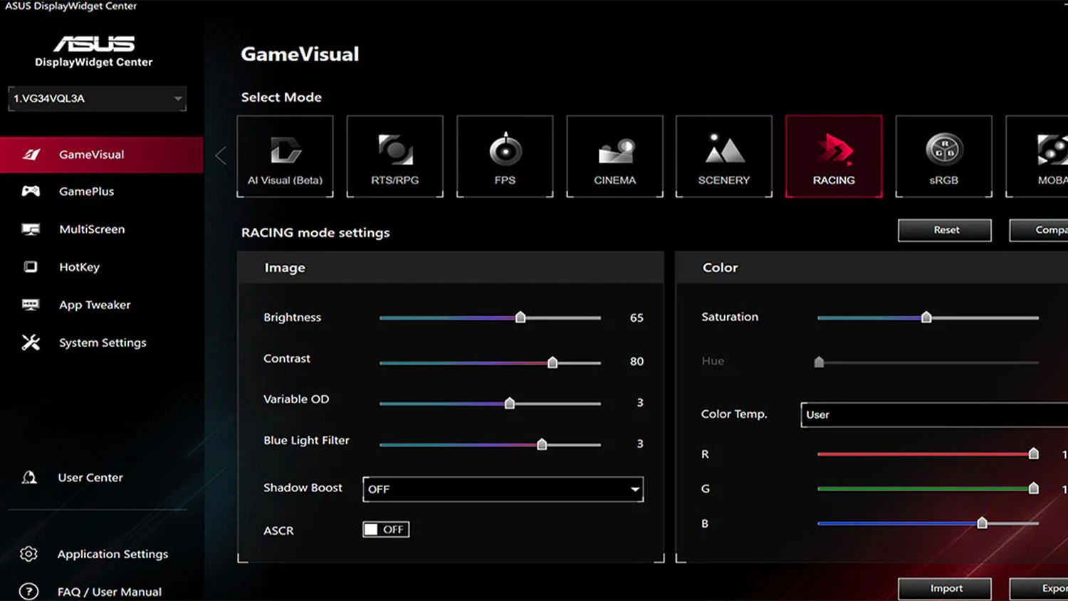 Rozhranie aplik&aacute;cie DisplayWidget Center