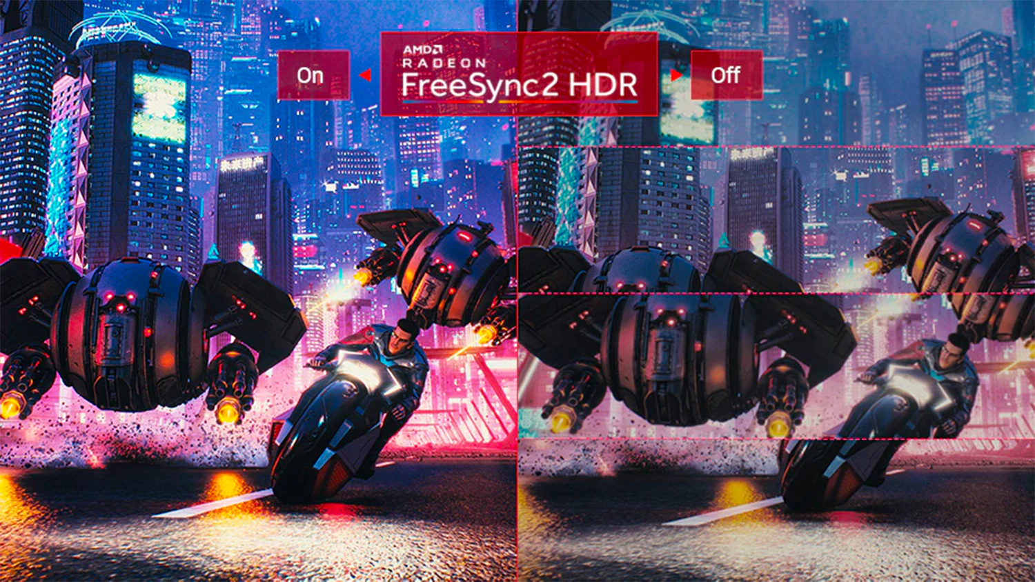Porovnanie obrazu s technol&oacute;giami FreeSync a bez nich