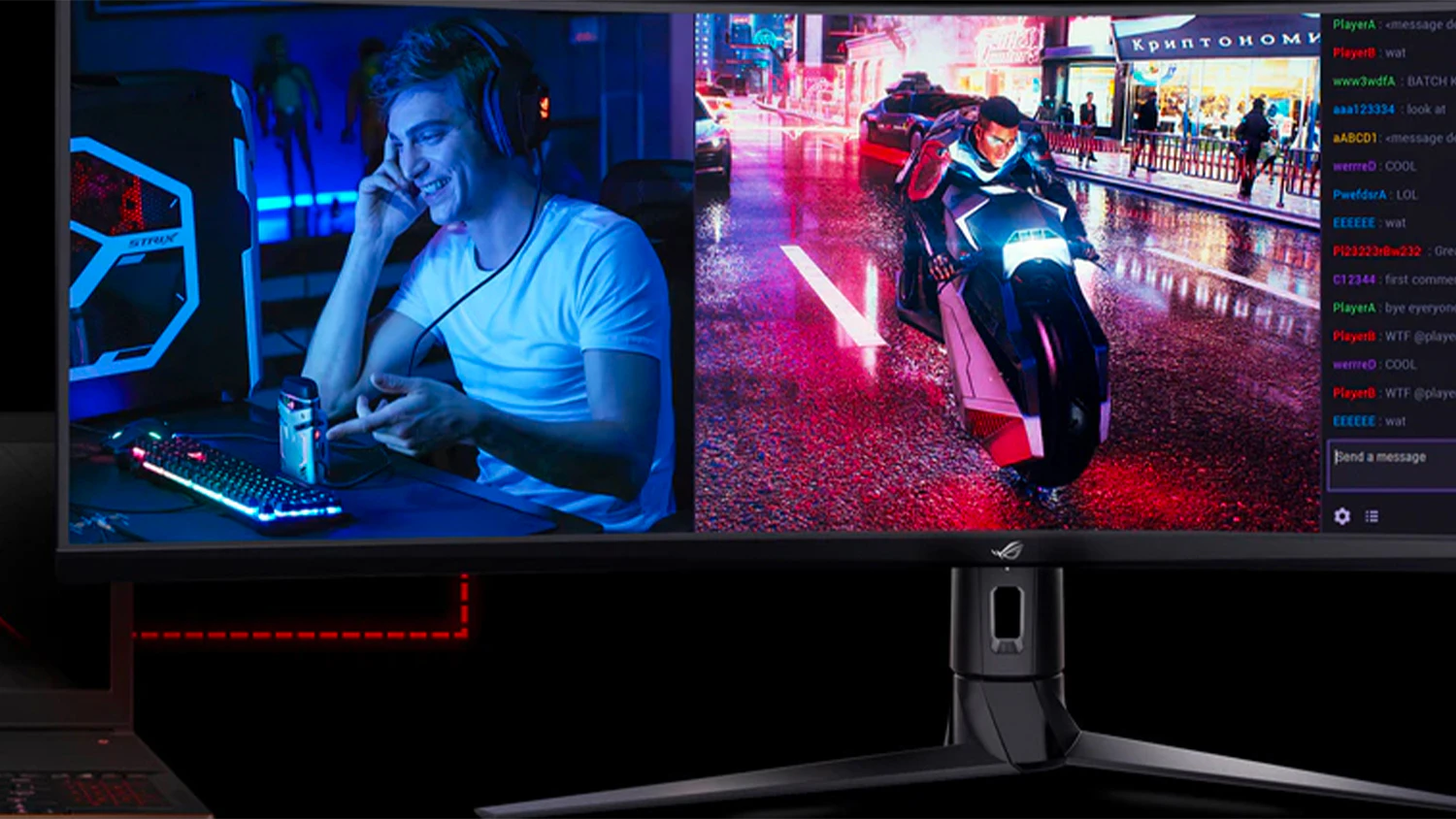 Hern&yacute; monitor ASUS ROG Strix XG49VQ s tromi zdrojmi obrazu