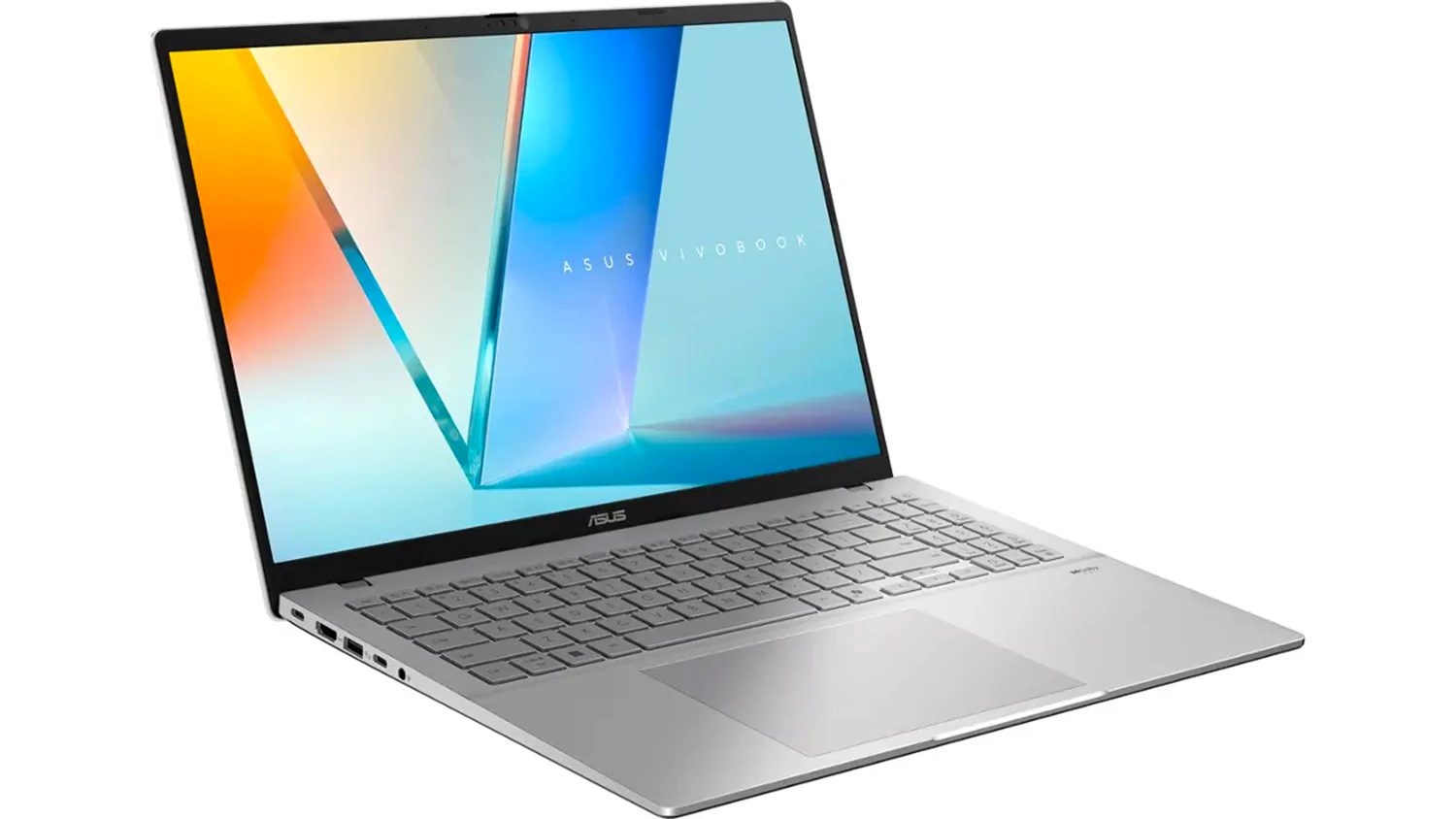 Pohled šikmo zepředu na notebook Asus Vivobook S16