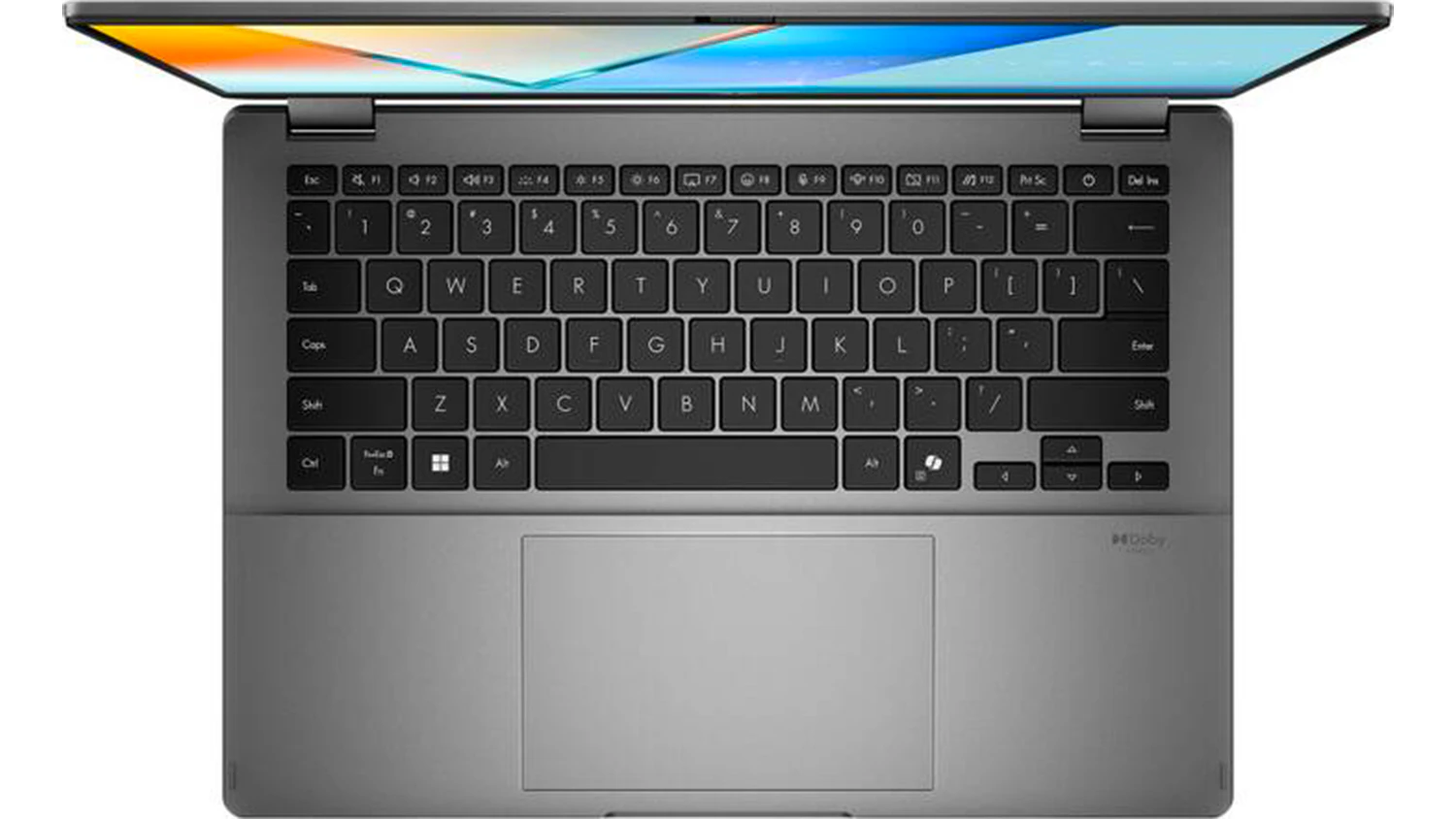 Pohľad na klávesnicu notebooku ASUS Vivobook 14 Flip