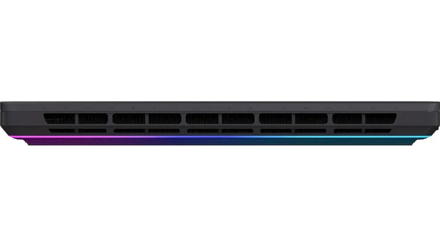 Pohled zezadu na zavřený notebook Asus ROG Strix G16