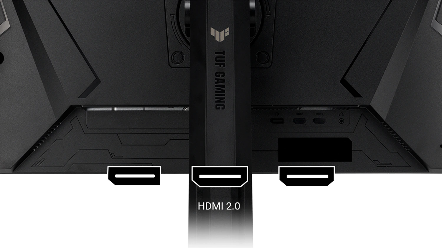 Porty na zadnej strane monitora ASUS TUF Gaming Series 5 VG259QMRL5A