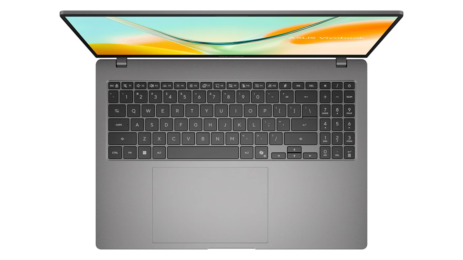 Pohľad na klávesnicu notebooku ASUS Vivobook S16