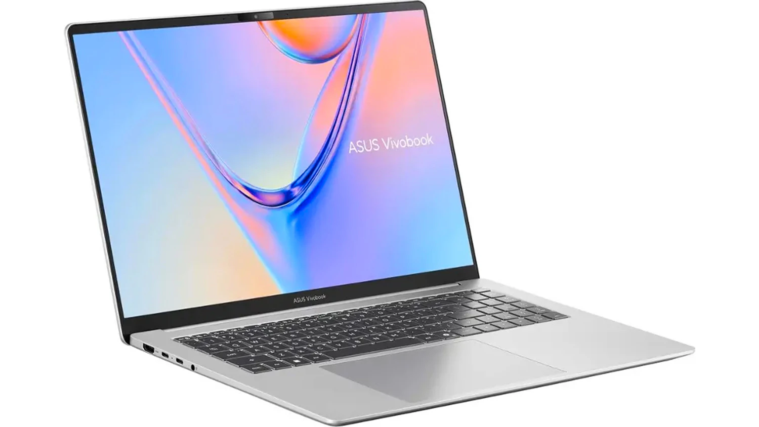 Pohled šikmo zepředu na notebook Asus Vivobook S16