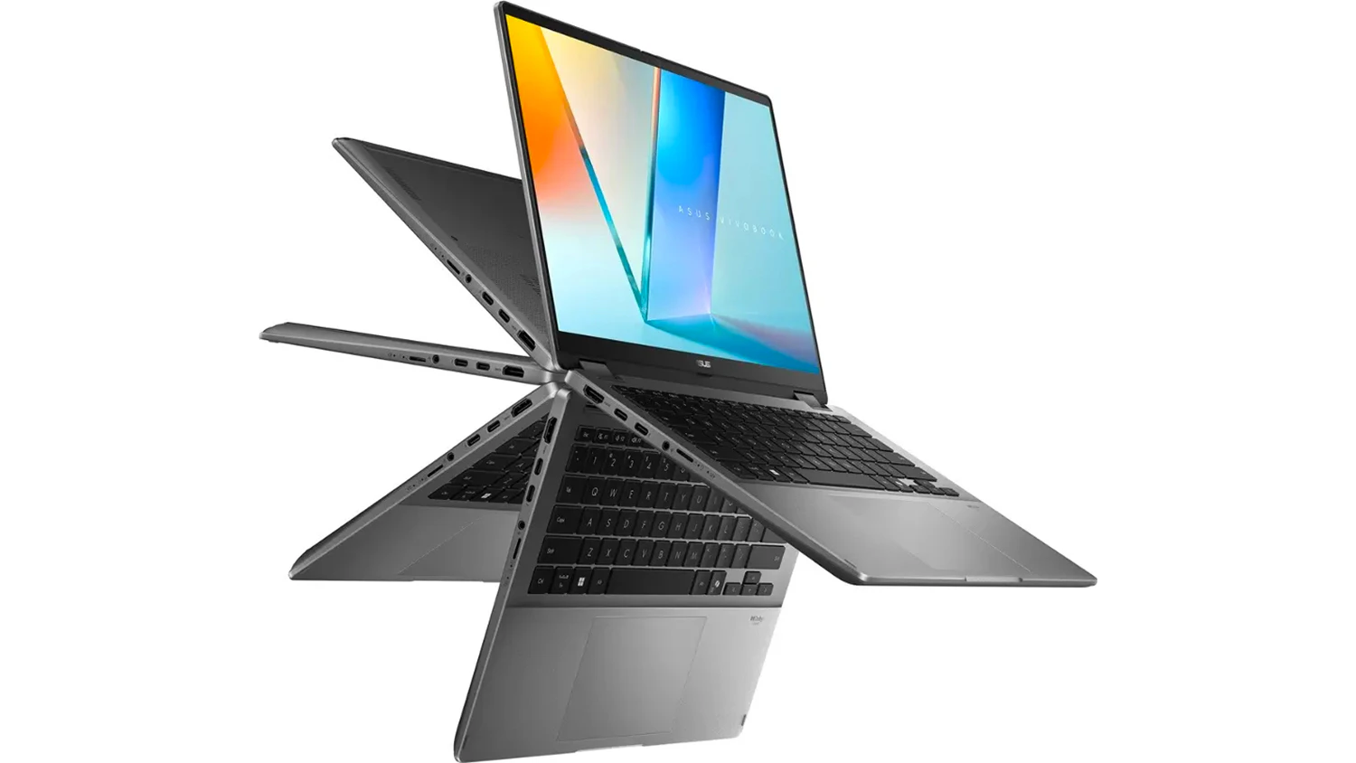 Různá velikost rozevření notebooku Asus Vivobook 16 Flip
