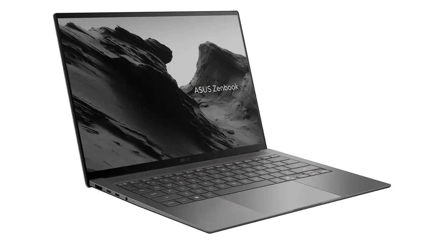 Pohľad &scaron;ikmo spredu na notebook Asus Zenbook S14