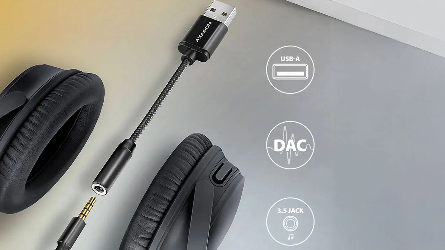 USB hub Axagon HUE-STA pripojenie slúchadiel