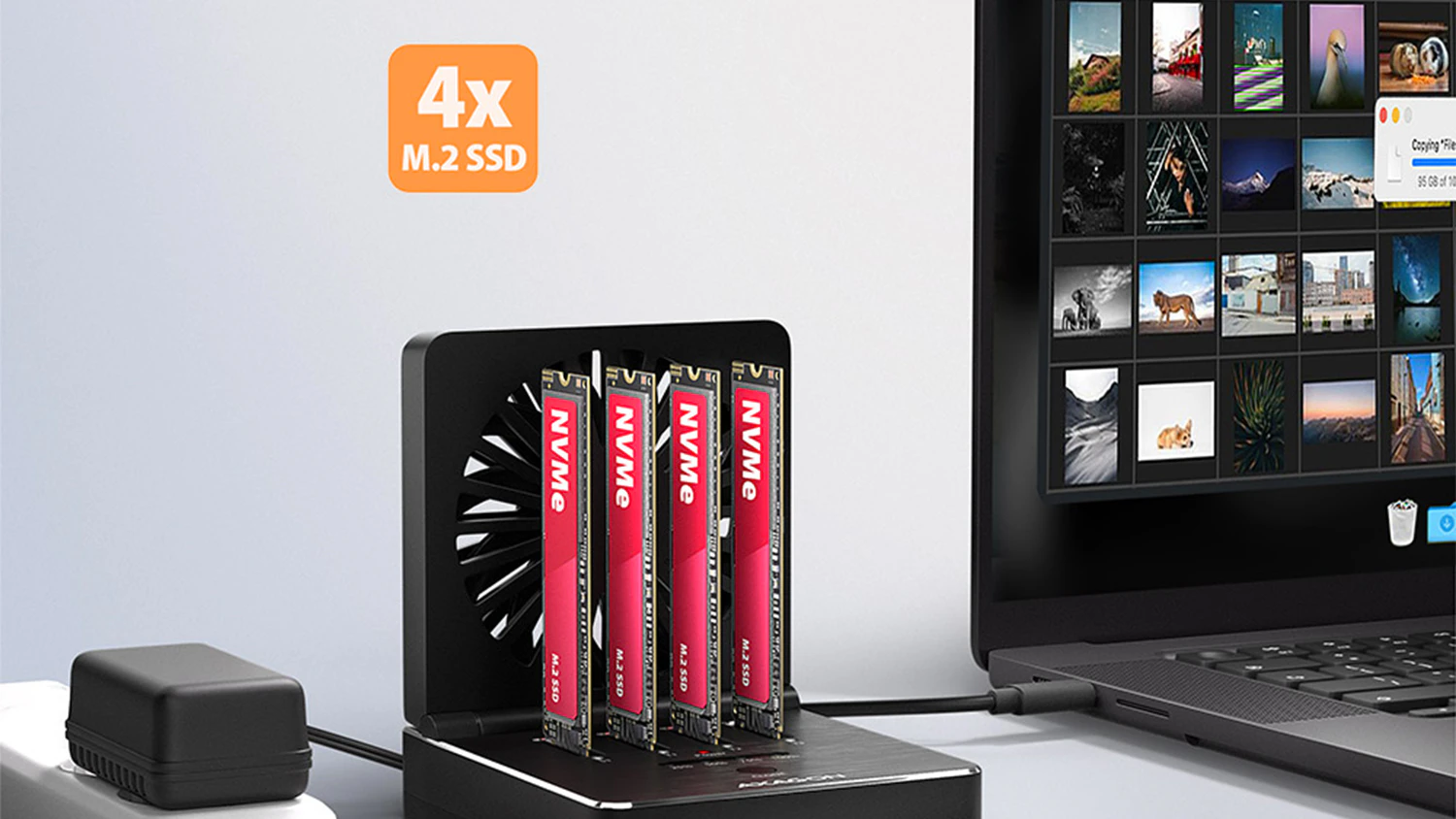 Dokovacia stanica Axagon ADSA-M2C44 Clone Master a M.2 NVMe SSD