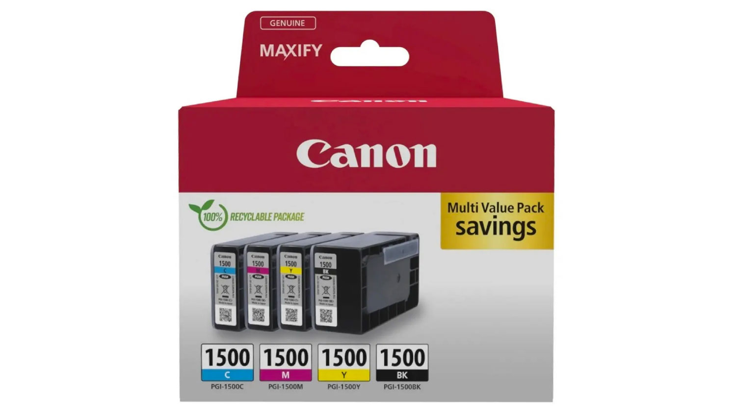 Origin&aacute;ln&iacute; inkoust Canon PGI-1500 BK/C/M/Y Multipack CMYK (9218B006)