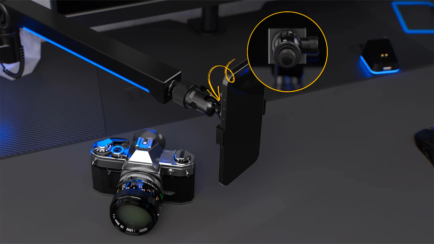Telefon připevněný na rameno Endorfy Broadcast Low Profile RGB
