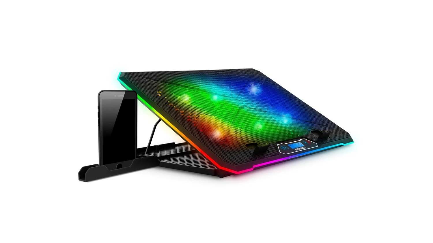 Chladiaca podložka pod notebook EVOLVEO Ania 9RGB – pohľad z boku
