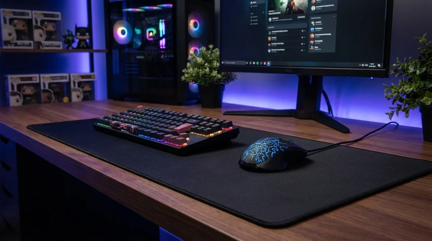 Herní myš Genius GX GAMING Scorpion M300 Crack s modrým podsvícením na černé podložce.