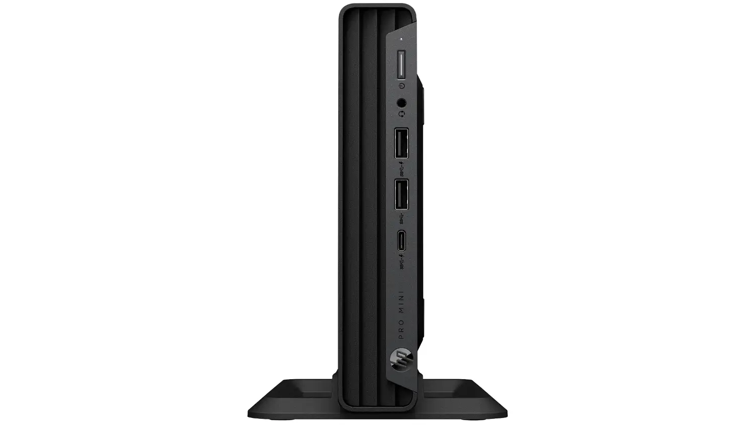 Stolní počítač HP ProDesk Mini 400 G9 postavený na bok