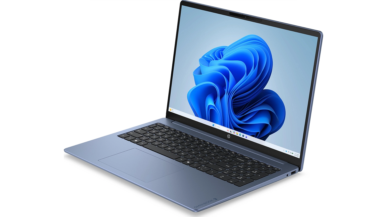 Pohled na notebook HP OmniBook 3 šikmo zepředu