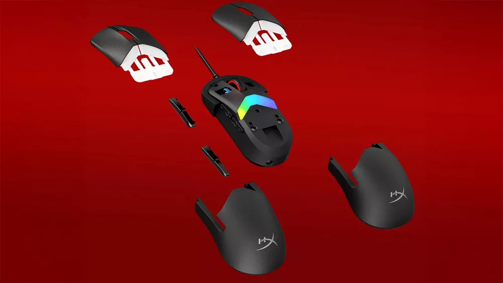 Modulárne prispôsobenie hernej drôtovej myši HyperX Pulsefire Saga, Black_02