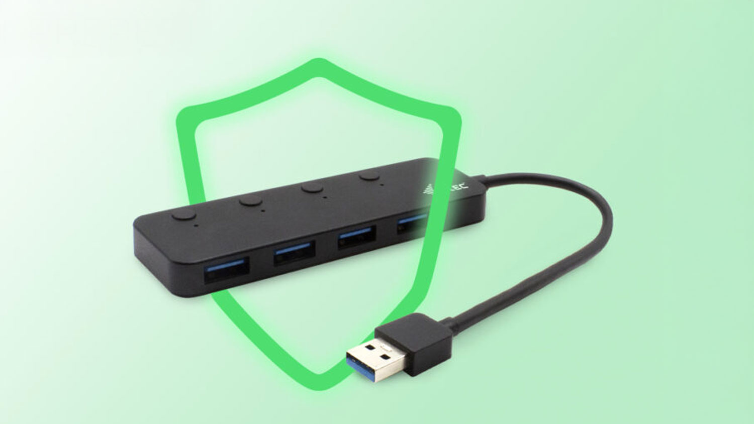 USB hub i-TEC 4&times; USB-A Port with individual On/Off Switches vizualiz&aacute;cia ochrany proti prehriatiu