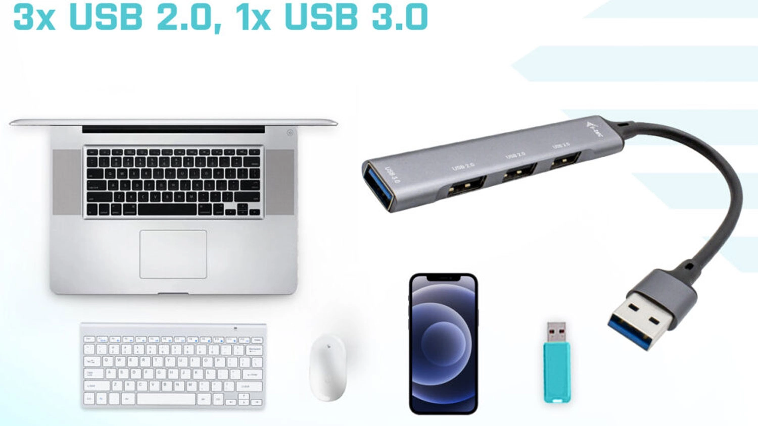 USB hub i-TEC 1 &times; USB 3.0 + 3 &times; USB 2.0 počet konektorov