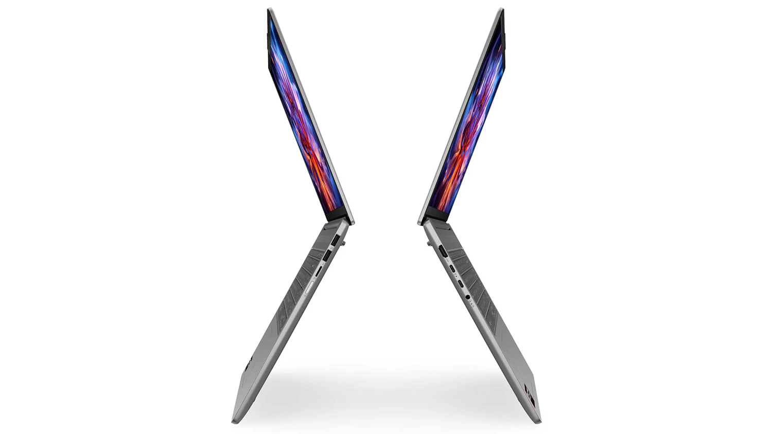 Dva notebooky Lenovo IdeaPad Slim 5, pohled zboku