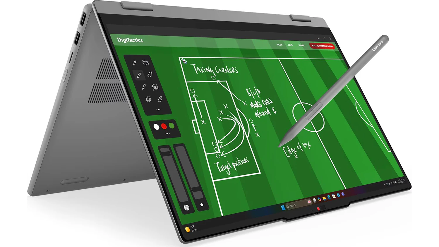 Notebook Lenovo s preklopenou klávesnicou a perom