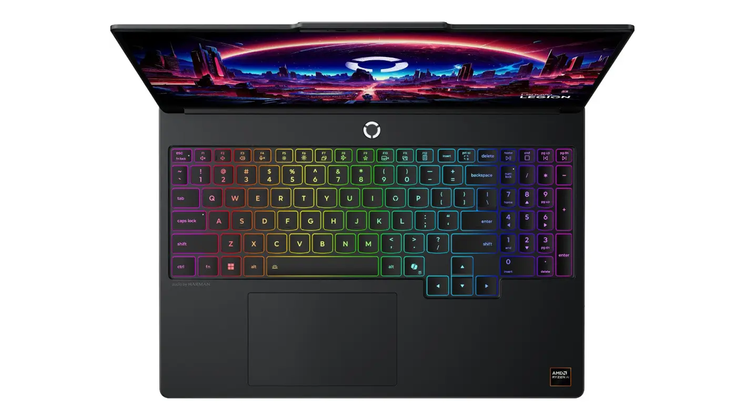 Pohled na kl&aacute;vesnici notebook Lenovo Legion 5