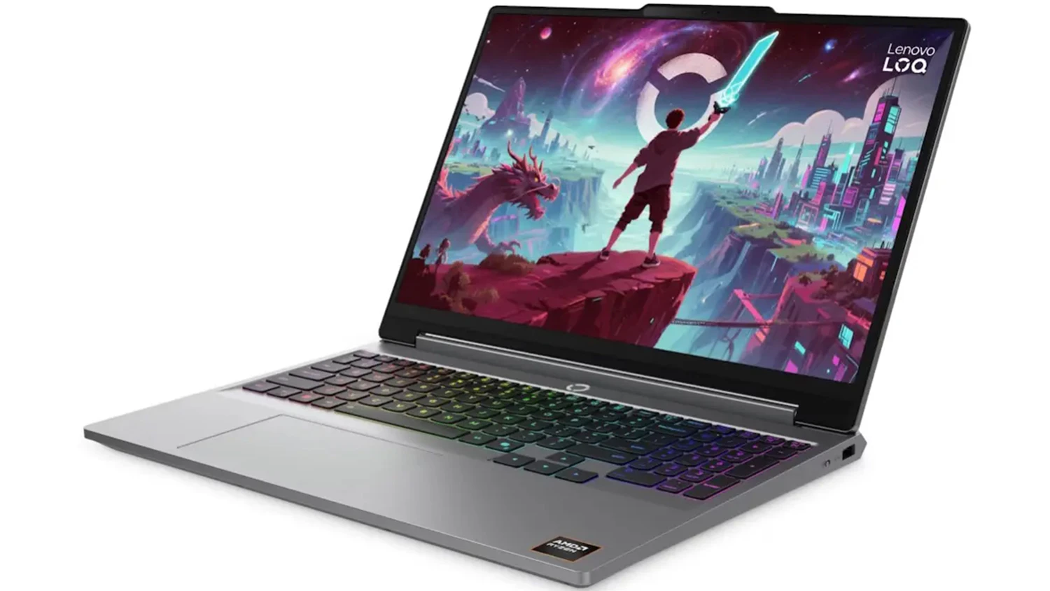 Pohled šikmo zepředu na notebook Lenovo LOQ 15AHP11