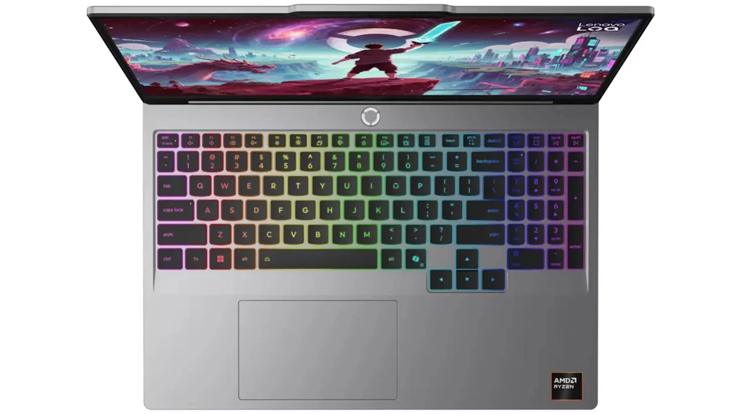 Pohled na klávesnici notebooku Lenovo LOQ 15AHP11
