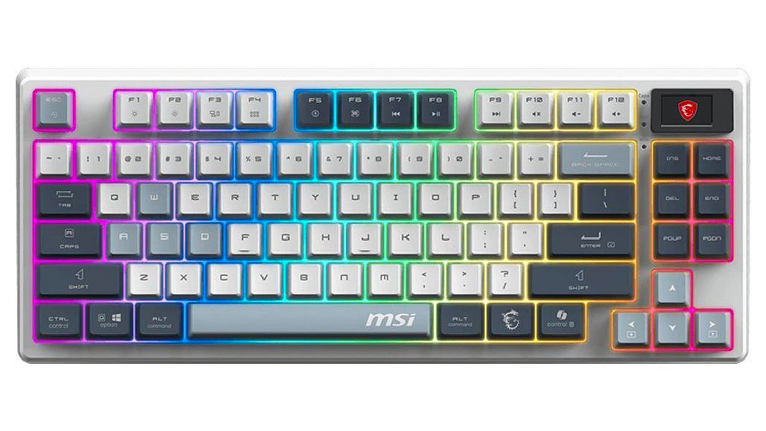 Hern&iacute; bezdr&aacute;tov&aacute; kl&aacute;vesnice MSI FORGE GK600 TKL Wireless Sky
