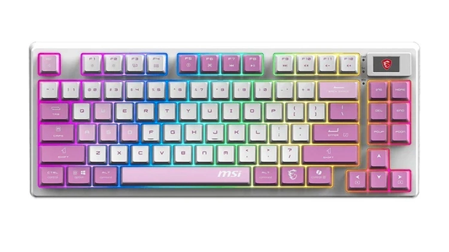 Hern&iacute; bezdr&aacute;tov&aacute; kl&aacute;vesnice MSI FORGE GK600 TKL Wireless Violet