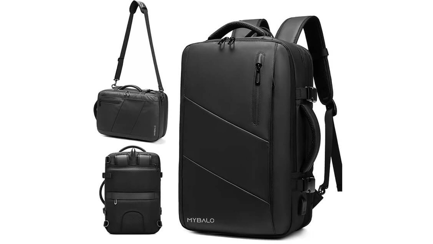 Tři varianty no&scaron;en&iacute; batohu na notebook MYBALO Zurich 3v1