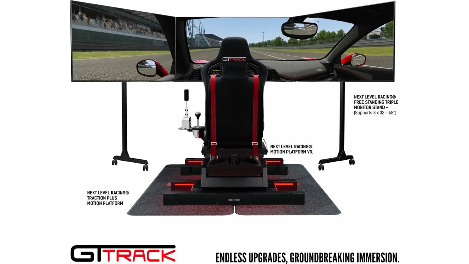 Z&aacute;vodn&iacute; kokpit Next Level Racing GTTrack s monitory