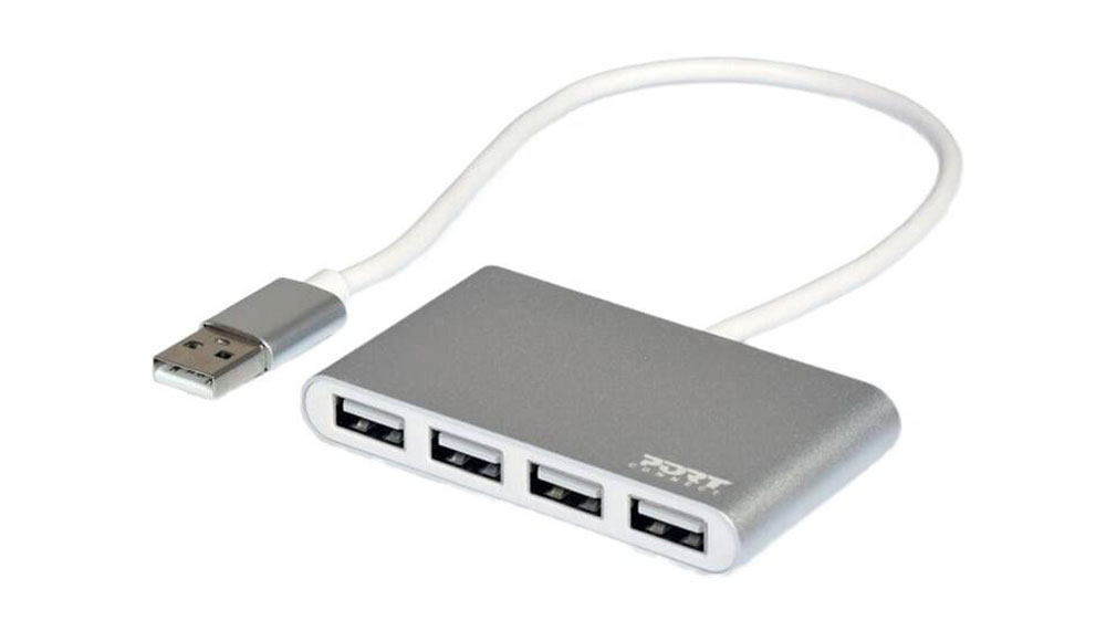 USB Hub PORT CONNECT 4× USB 2.0 Gray_01