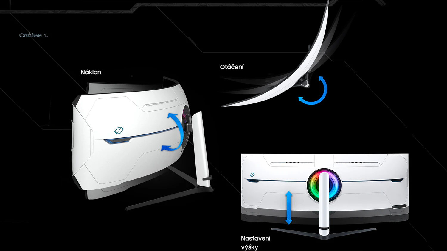 Možnosti nakl&aacute;něn&iacute; monitoru Samsung Odyssey Neo G9