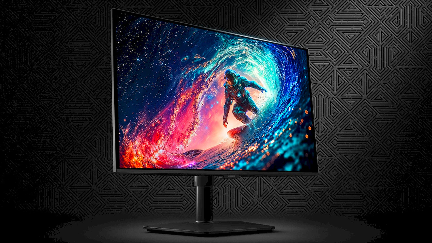 Šedé pozadí s monitorem Samsung