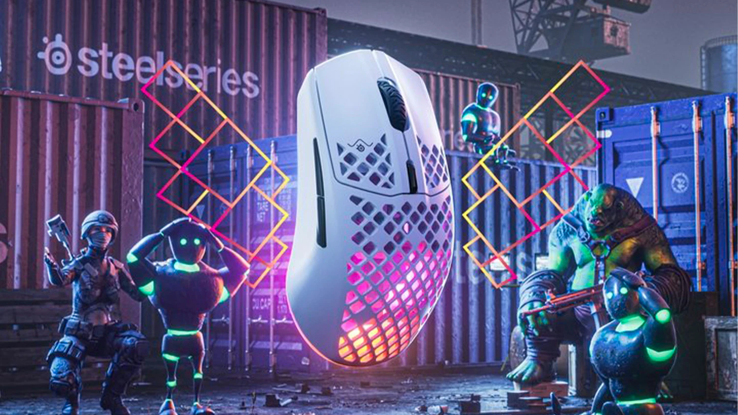 Bezdrôtová myš SteelSeries Aerox 3 Wireless, Ghost na hernej grafike