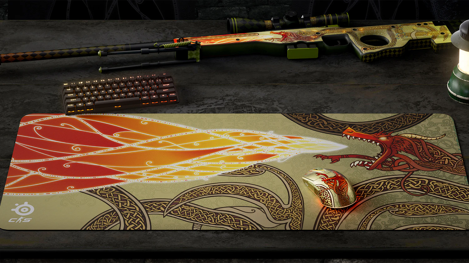 Myš a podložka SteelSeries s motívom Dragon Lore