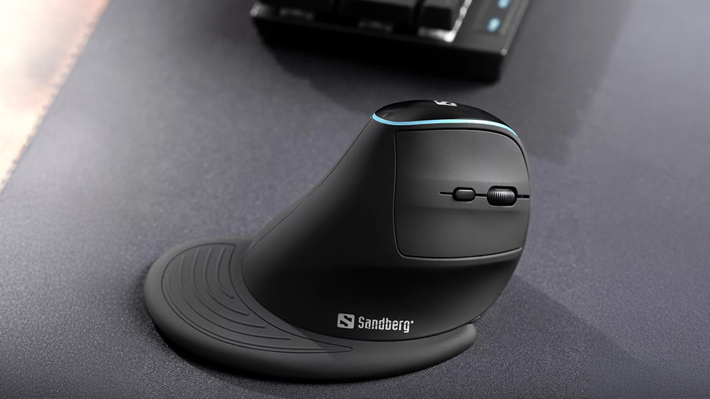 Podložka s klávesnicí a Sandberg Wireless Vertical Mouse Pro_2