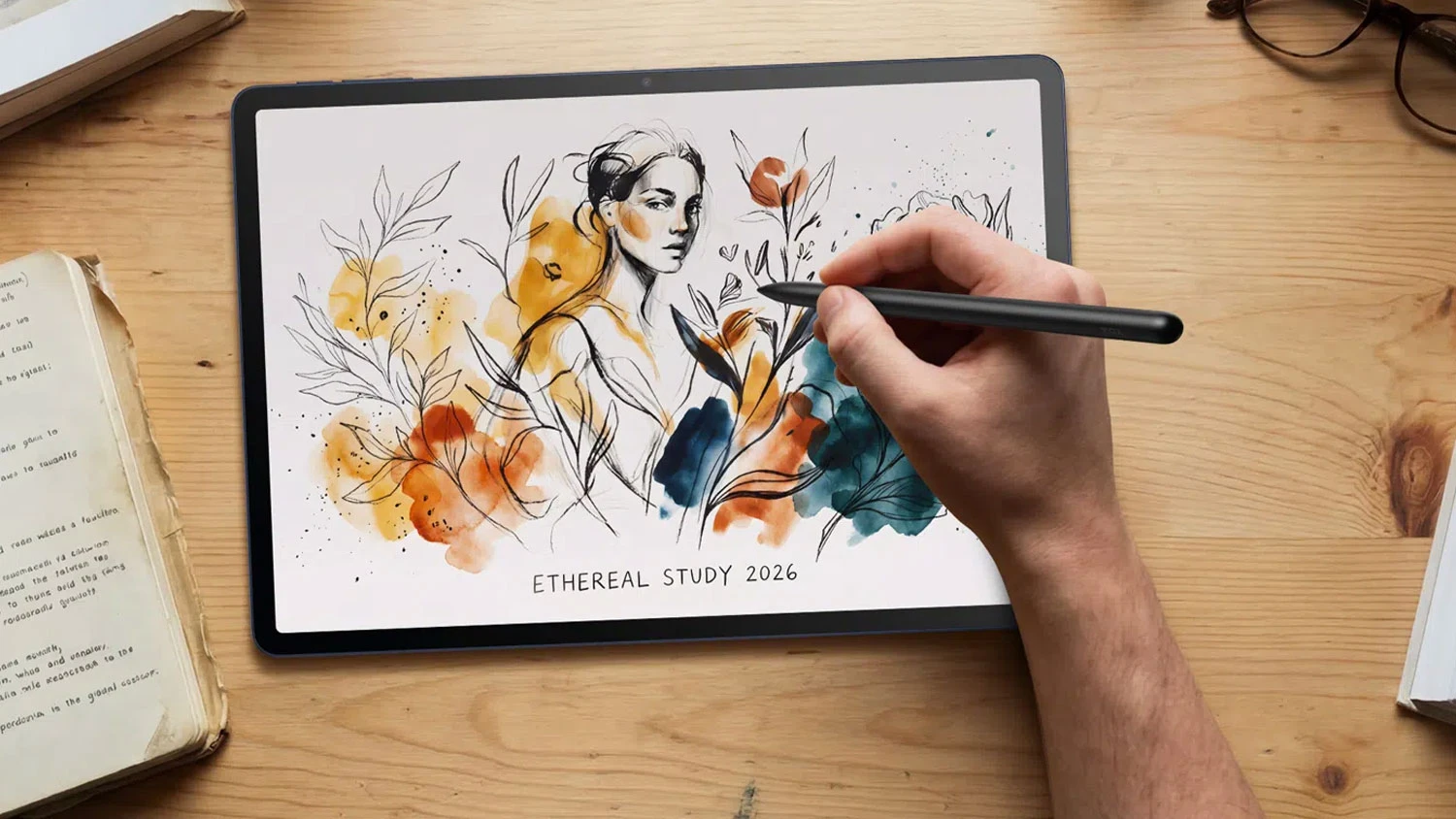 Práca so stylusom TCL T-Pen 2 Black na tablete