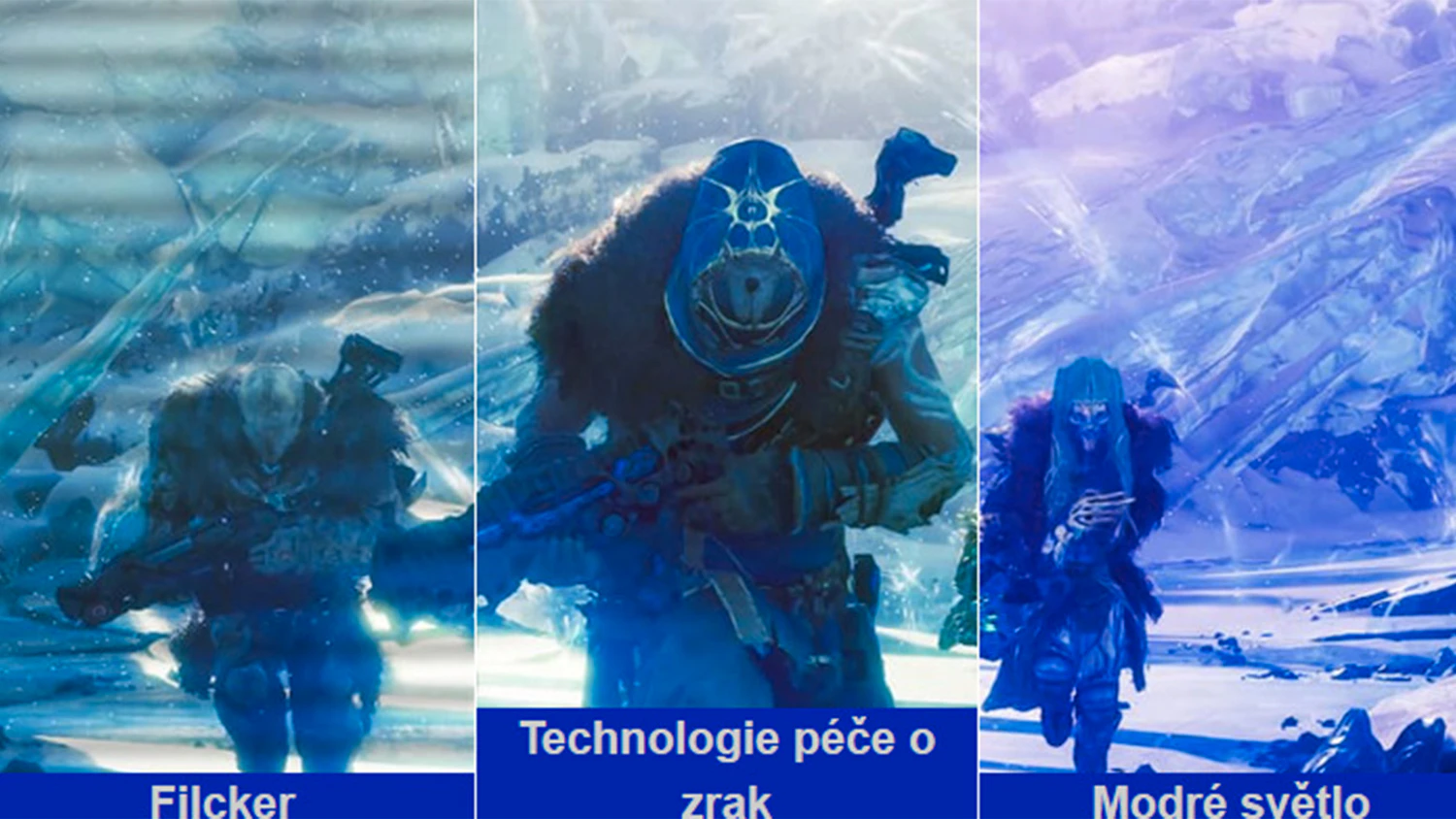 Porovnání obrazu s technologií EyeProTech a bez ní