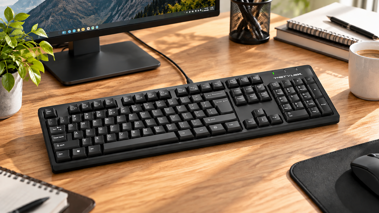 PC klávesnica A4tech Fstyler FKS12 CZ/US na pracovnom stole