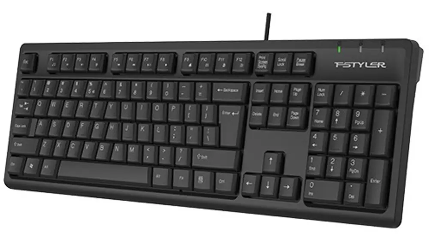 PC klávesnica A4tech Fstyler FKS12 CZ/US, bočný pohľad