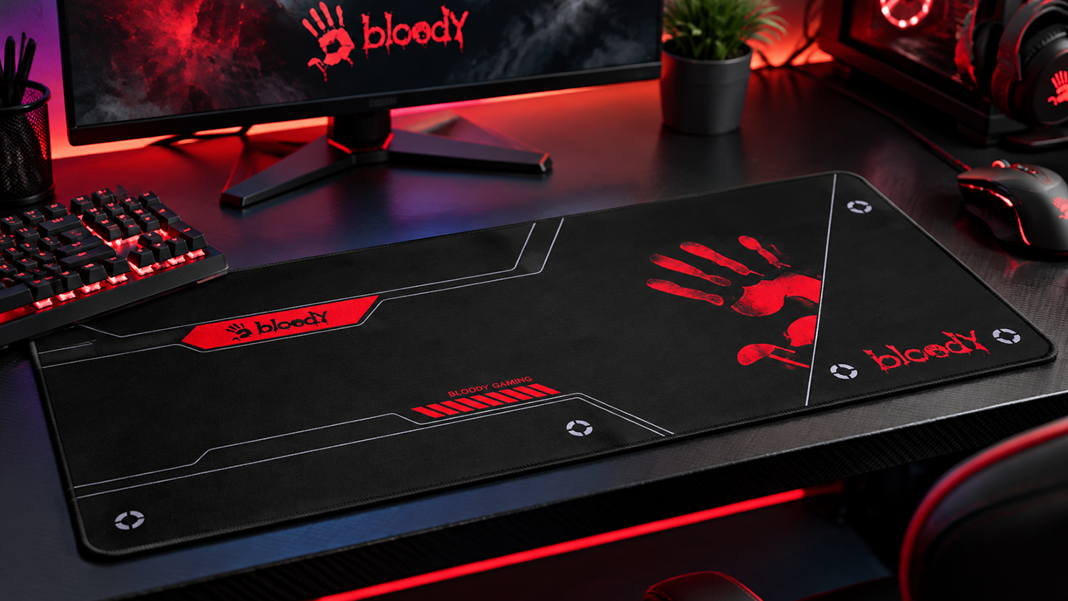 Podložka pod myš A4tech Bloody BP-50L na hernom stole