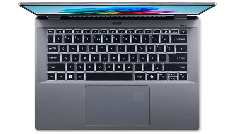 Notebook Acer Swift Go 14 SFG14-01-X2KK má bíle podsvícenou klávesnici_06