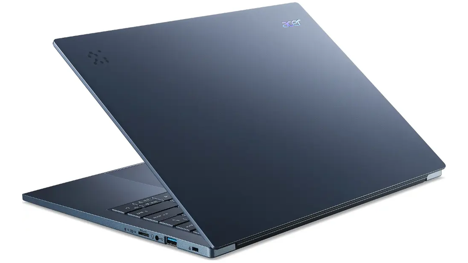 Pohled &scaron;ikmo zezadu na notebooku Acer Aspire 14 AI A14-11M-X6R7