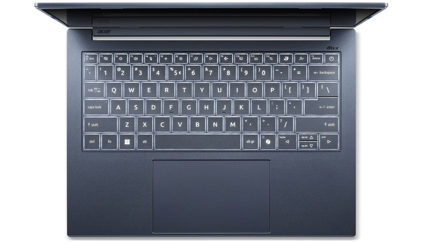 Pohled na kl&aacute;vesnici notebooku Acer Aspire 14 AI A14-11M-X6R7