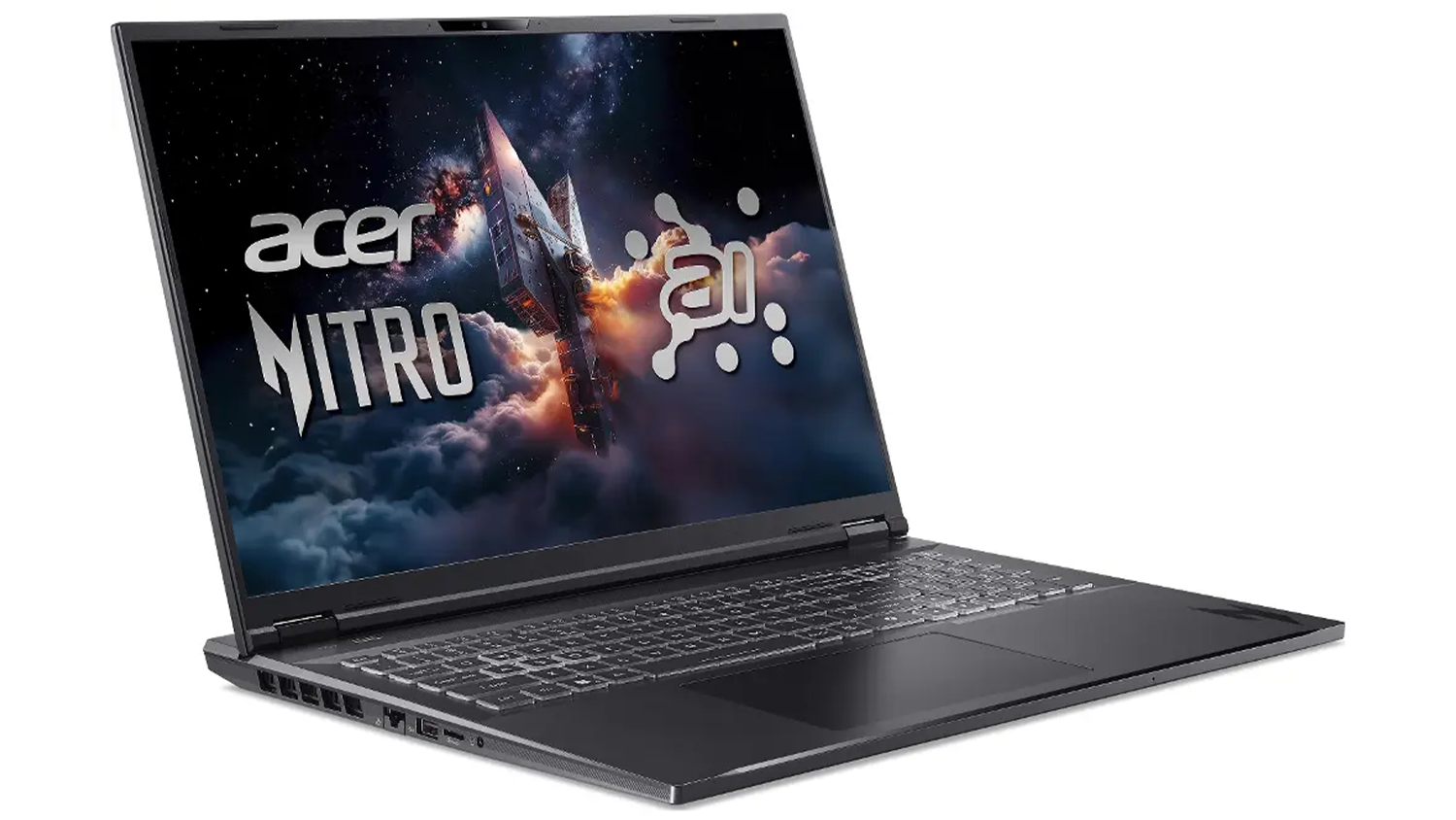 Notebook Acer Nitro 18 AI AN18-61-R3KG pohľad šikmo spredu